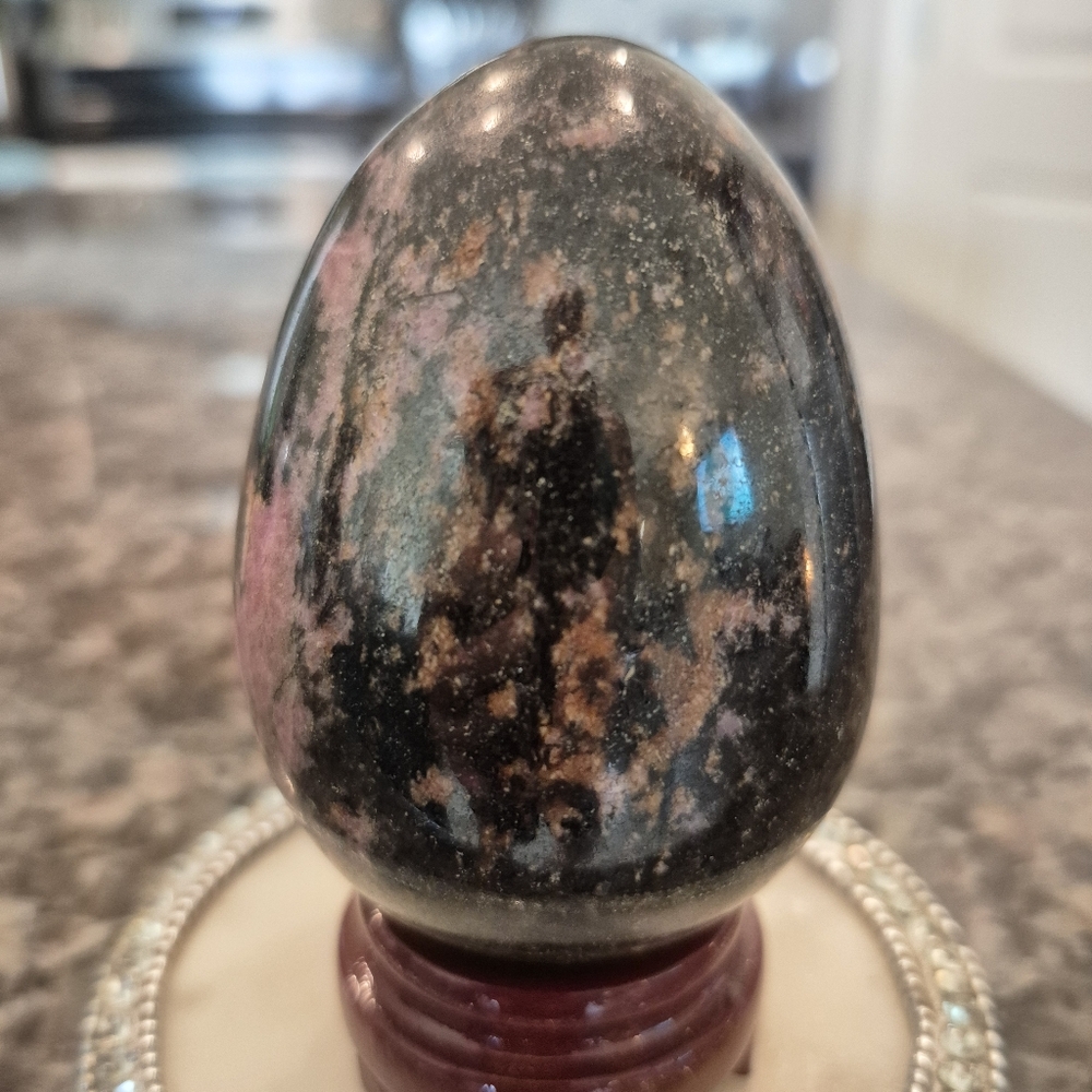 Natural Rhodonite Crystal Egg #5 New - Picture 4 of 7